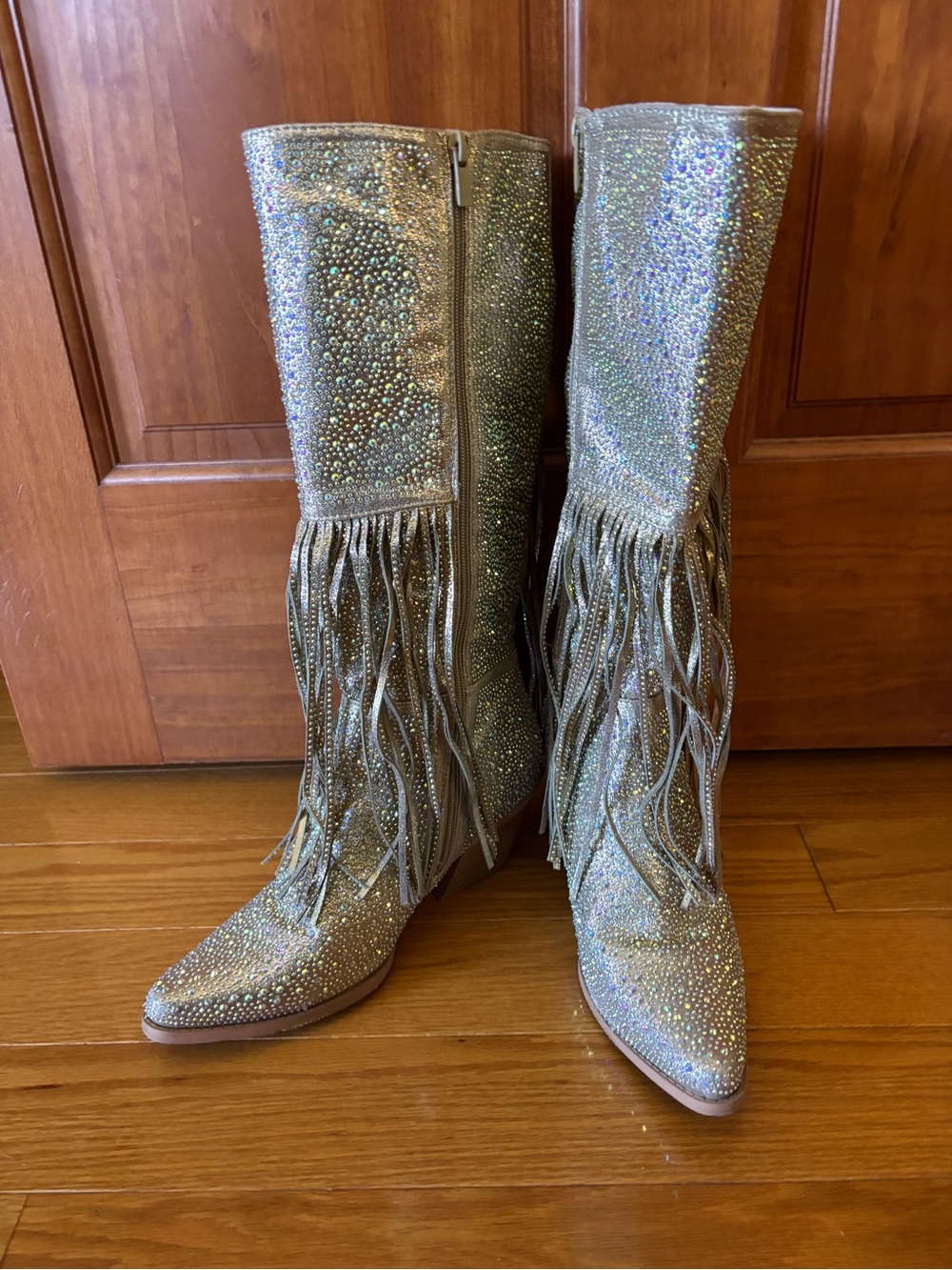 Forever Cowgirl Boots Womens 7-1/2 Sequin Fringe Sparkle Concert Party Costume